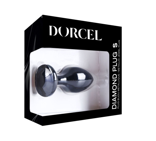 Металлическая анальная пробка с кристаллом Dorcel Diamond Plug Black S