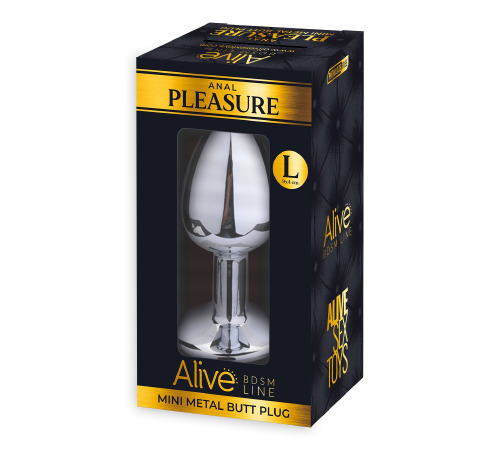 Металлическая анальная пробка с кристаллом Alive Mini Metal Butt Plug Blue L