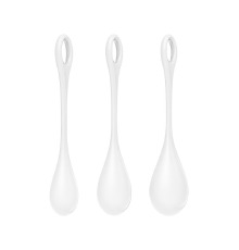 Набор йони бусин Satisfyer Yoni Power 1 White, диаметр 2-2,5-3см, вес 22-46-74г