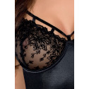 Корсет с пажами HAYA CORSET black L/XL - Passion Exclusive, трусики