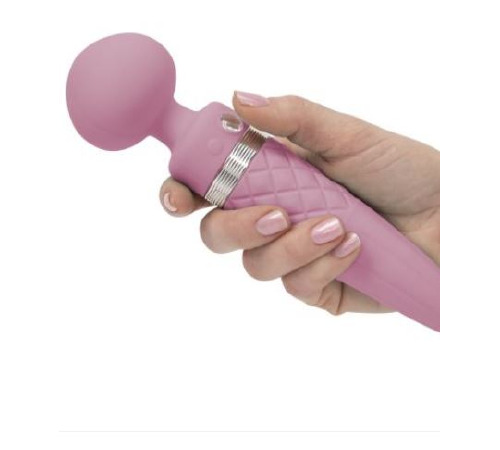 Вібромасажер 2в1 PILLOW TALK - Sultry Pink, класичний масажер і вібратор з ротацією, підігрів