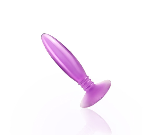 Гелевая анальная пробка на присоске Пуля, Сиреневый