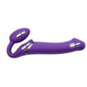 Безремінний страпон з вібрацією Strap-On-Me Vibrating Violet M, діаметр 3,3 см, пульт ДК, регульований