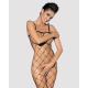 Бодистокинг с крупной ячейкой и открытой грудью Obsessive Bodystocking N102 S/M/L, черный