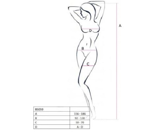 Бодистокинг Passion BS059 white, комбинезон, имитация чулок