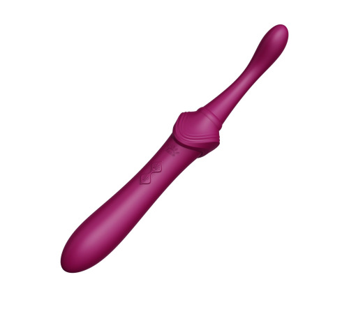 Вагинально-клиторальный вибратор Zalo — Bess Velvet Purple, мультифункциональный с насадками