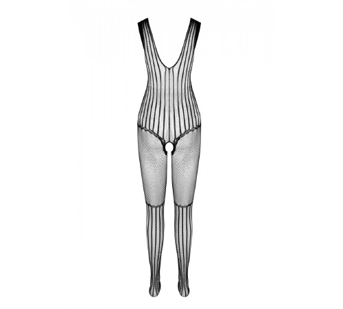 Сітчастий чорний бодістокінг з малюнком боді та гетр Casmir CA006