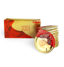 Ультратонкі презервативи OLO c пролонгує ефектом (10шт) (золотисті нові)