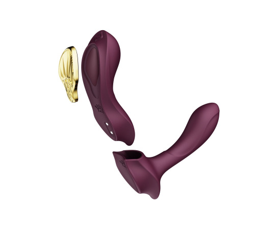 Смартвибратор в трусики Zalo — AYA Velvet Purple, насадка и пульт ДУ