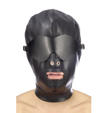 Капюшон для БДСМ со съемной маской Fetish Tentation BDSM hood in leatherette with removable mask