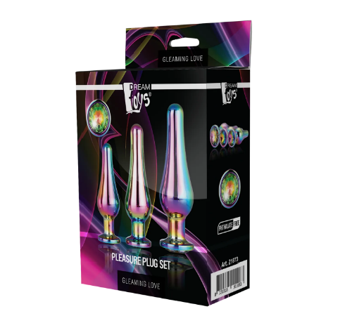 DT21873 Набір анальних пробок конічної форми Dream Toys GLEAMING LOVE PLEASURE SET MULTICOLOUR