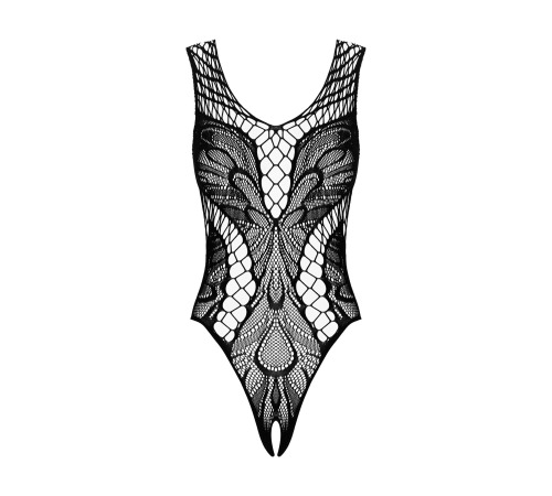 Бодістокінг з вирізами Obsessive B138 teddy S/M/L, black, з доступом