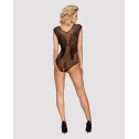 Бодистокинг из крупной сетки с кружевом Obsessive B112 teddy XL/XXL, черный, с доступом