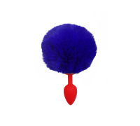 Силіконова анальна пробка S Червона з Синім хвостиком