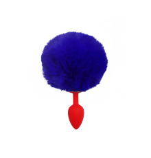 Силіконова анальна пробка S Червона з Синім хвостиком