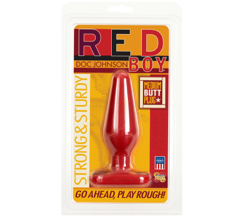 Анальна пробка Doc Johnson Red Boy - Medium 5.5 Inch, макс. діаметр 4 см