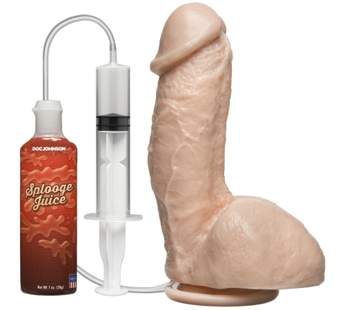 Кончающий фаллоимитатор Doc Johnson The Amazing Squirting Realistic Cock, ПВХ, диаметр 5,1см