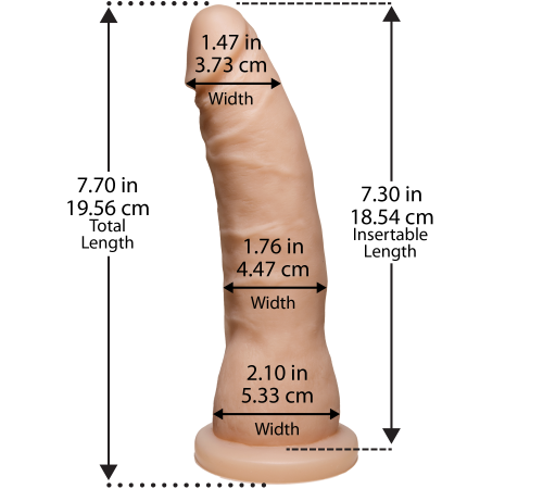 Фаллоимитатор Doc Johnson Platinum TRUSKYN - The Tru Ride Slim 7 Inch, диаметр 4,4см, двухслойный