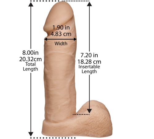 Фаллоимитатор Doc Johnson Platinum TRUSKYN - The Tru Ride 8 Inch, диаметр 4,8см, двухслойный силикон
