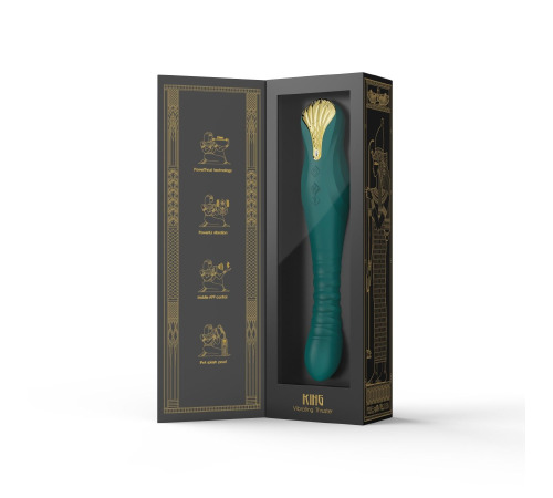 Смартвібратор-пульсатор Zalo — King Turquoise Green, кристал Swarovski