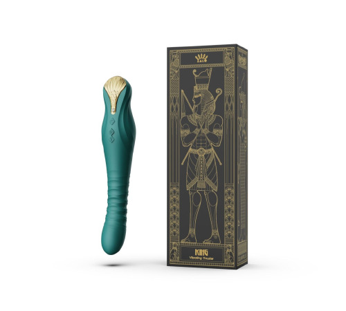 Смартвібратор-пульсатор Zalo — King Turquoise Green, кристал Swarovski