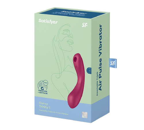 Вакуумный стимулятор с вибрацией Satisfyer Curvy Trinity 1 Red, игрушка 3в1