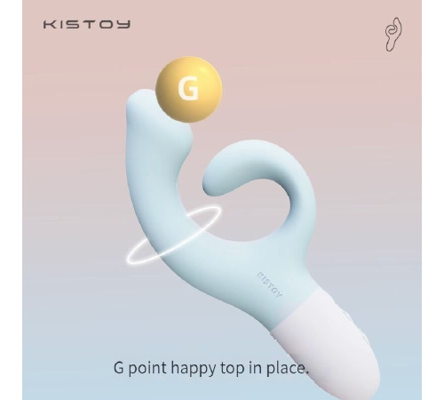 Вібратор-кролик для точки G KISTOY Big G, вигнутий відросток, автоматичний підігрів