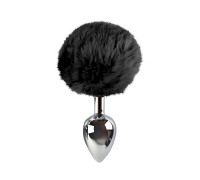 Металева анальна пробка L з чорним хвостиком
