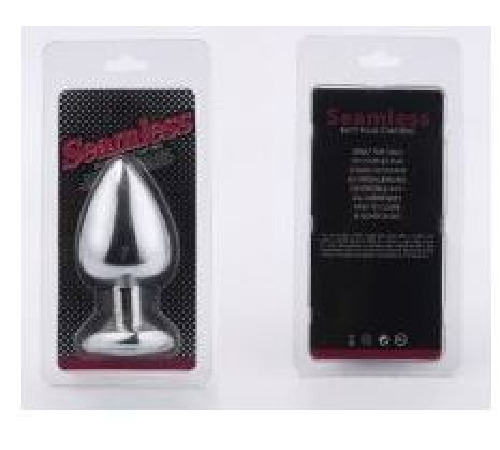 Анальна пробка Silver Metal Heart Diamond, S