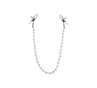 Зажимы для сосков с жемчугом Feral Feelings - Nipple clamps Pearls, серебро/белый