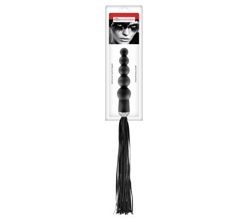 Флогер з ручкою - анальним намистом Fetish Tentation Whip with Rosary Handle