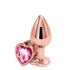 Анальна пробка REAR ASSETS ROSE GOLD HEART PINK, M