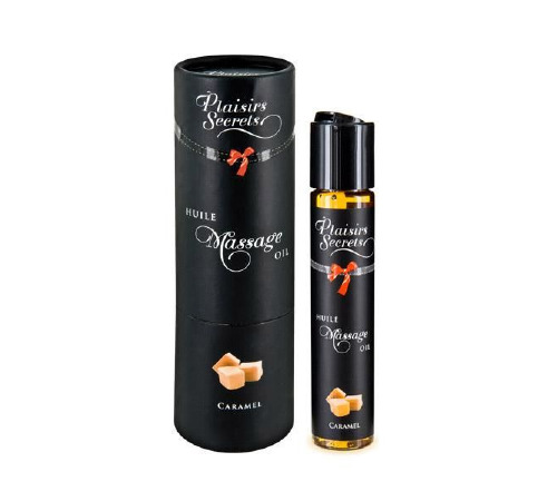 Массажное масло Plaisirs Secrets Caramel (59 мл) с афродизиаками, съедобное, подарочная упаковка