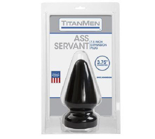 Пробка для фистинга Doc Johnson Titanmen Tools - Butt Plug 3.75 Inch Ass Servant, диаметр 9,4см