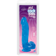 Фаллоимитатор Doc Johnson Jelly Jewels Cock & Balls Blue, диаметр 3,6см, антибактериальный ПВХ