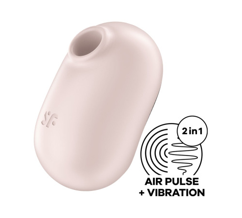 Вакуумний стимулятор із вібрацією Satisfyer Pro To Go 2 Beige