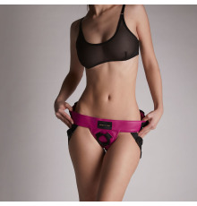 Трусы для страпона Strap-On-Me Leatherette Harness Curious Fuchsia