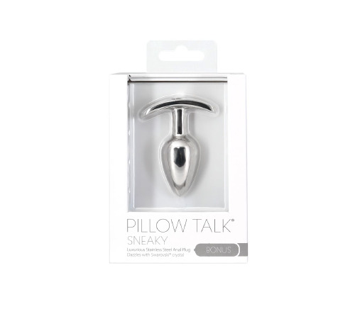 Анальная пробка Pillow Talk Sneaky Luxurious Stainless Steel Anal Plug с кристаллом Swarovski
