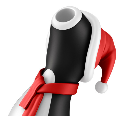 Вакуумный клиторальный стимулятор Satisfyer Penguin Holiday Edition, в шапочке и шарфе