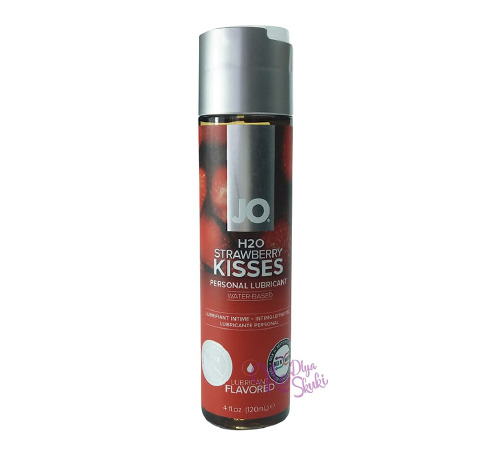 Змазка на водній основі System JO H2O — Strawberry Kiss (120 мл) без цукру, рослинний гліцерин