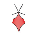 Полупрозрачное боди с кружевом Passion PEONIA BODY XXL/XXXL red