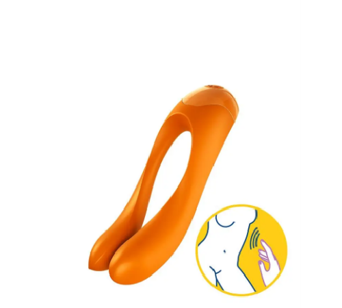 Универсальный мини вибратор на палец Satisfyer Candy Cane ORANGE