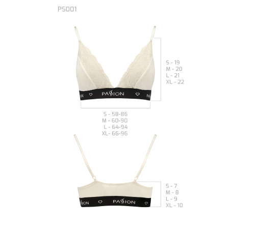 Эластичный топ с кружевом Passion PS001 TOP ecru, size XL