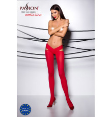 Эротические колготки TIOPEN 005 roso 3/4 (60 den) - Passion, с вырезом, оригинальный пояс