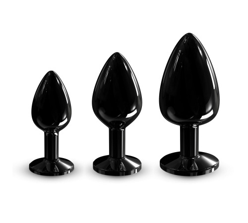Металлическая анальная пробка с кристаллом Dorcel Diamond Plug Black S
