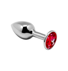Металлическая анальная пробка с кристаллом Alive Mini Metal Butt Plug Red M