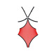 Полупрозрачное боди с кружевом Passion PEONIA BODY L/XL red