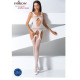 Бодістокінг Passion BS057 white, комбінезон, імітація панчох і пояса