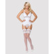 Сатиновый кружевной корсет Obsessive 810-COR-2 babydoll & thong L/XL, белый, корсет, танга