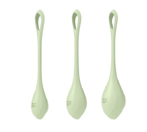 Набір йоні намистин Satisfyer Yoni Power 2 Light Green, диаметр 2-2,5-3см, вес 22-44-73г
